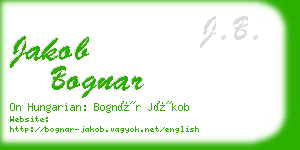 jakob bognar business card